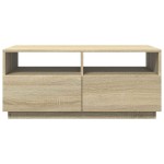 vidaXL Măsuță de cafea cu lumini LED, stejar sonoma, 90x49x40 cm