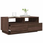 vidaXL Măsuță de cafea cu lumini LED, stejar maro, 90x49x40 cm vidaXL Măsuță de cafea cu lumini LED, stejar maro, 90x49x40 cm