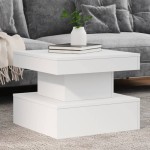 vidaXL Măsuță de cafea cu lumini LED, alb, 50x50x40 cm vidaXL Măsuță de cafea cu lumini LED, alb, 50x50x40 cm