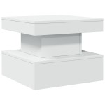 vidaXL Măsuță de cafea cu lumini LED, alb, 50x50x40 cm vidaXL Măsuță de cafea cu lumini LED, alb, 50x50x40 cm