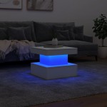 vidaXL Măsuță de cafea cu lumini LED, alb, 50x50x40 cm vidaXL Măsuță de cafea cu lumini LED, alb, 50x50x40 cm