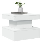 vidaXL Măsuță de cafea cu lumini LED, alb, 50x50x40 cm vidaXL Măsuță de cafea cu lumini LED, alb, 50x50x40 cm