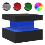 vidaXL Măsuță de cafea cu lumini LED, negru, 50x50x40 cm