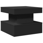 vidaXL Măsuță de cafea cu lumini LED, negru, 50x50x40 cm