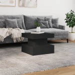vidaXL Măsuță de cafea cu lumini LED, negru, 50x50x40 cm