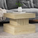 vidaXL Măsuță de cafea cu lumini LED, stejar sonoma, 50x50x40 cm vidaXL Măsuță de cafea cu lumini LED, stejar sonoma, 50x50x40 cm