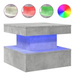 vidaXL Măsuță de cafea cu lumini LED, gri beton, 50x50x40 cm vidaXL Măsuță de cafea cu lumini LED, gri beton, 50x50x40 cm