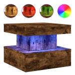 vidaXL Măsuță de cafea cu lumini LED, stejar fumuriu, 50x50x40 cm vidaXL Măsuță de cafea cu lumini LED, stejar fumuriu, 50x50x40 cm