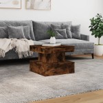 vidaXL Măsuță de cafea cu lumini LED, stejar fumuriu, 50x50x40 cm vidaXL Măsuță de cafea cu lumini LED, stejar fumuriu, 50x50x40 cm