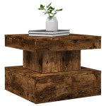 vidaXL Măsuță de cafea cu lumini LED, stejar fumuriu, 50x50x40 cm vidaXL Măsuță de cafea cu lumini LED, stejar fumuriu, 50x50x40 cm