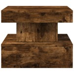 vidaXL Măsuță de cafea cu lumini LED, stejar fumuriu, 50x50x40 cm vidaXL Măsuță de cafea cu lumini LED, stejar fumuriu, 50x50x40 cm