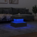 vidaXL Măsuță de cafea cu lumini LED, gri sonoma, 50x50x40 cm
