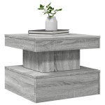 vidaXL Măsuță de cafea cu lumini LED, gri sonoma, 50x50x40 cm