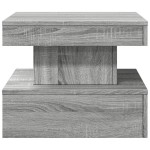vidaXL Măsuță de cafea cu lumini LED, gri sonoma, 50x50x40 cm