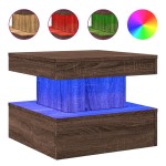 vidaXL Măsuță de cafea cu lumini LED, stejar maro, 50x50x40 cm vidaXL Măsuță de cafea cu lumini LED, stejar maro, 50x50x40 cm
