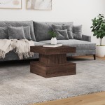 vidaXL Măsuță de cafea cu lumini LED, stejar maro, 50x50x40 cm vidaXL Măsuță de cafea cu lumini LED, stejar maro, 50x50x40 cm