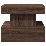 vidaXL Măsuță de cafea cu lumini LED, stejar maro, 50x50x40 cm vidaXL Măsuță de cafea cu lumini LED, stejar maro, 50x50x40 cm