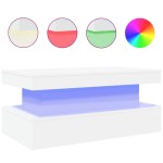 vidaXL Măsuță de cafea cu lumini LED, alb, 90x50x40 cm