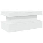 vidaXL Măsuță de cafea cu lumini LED, alb, 90x50x40 cm