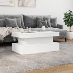 vidaXL Măsuță de cafea cu lumini LED, alb, 90x50x40 cm
