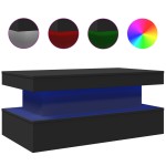 vidaXL Măsuță de cafea cu lumini LED, negru, 90x50x40 cm vidaXL Măsuță de cafea cu lumini LED, negru, 90x50x40 cm