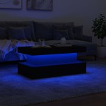vidaXL Măsuță de cafea cu lumini LED, negru, 90x50x40 cm vidaXL Măsuță de cafea cu lumini LED, negru, 90x50x40 cm