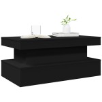 vidaXL Măsuță de cafea cu lumini LED, negru, 90x50x40 cm vidaXL Măsuță de cafea cu lumini LED, negru, 90x50x40 cm