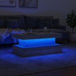 vidaXL Măsuță de cafea cu lumini LED, gri sonoma, 90x50x40 cm vidaXL Măsuță de cafea cu lumini LED, gri sonoma, 90x50x40 cm