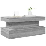 vidaXL Măsuță de cafea cu lumini LED, gri sonoma, 90x50x40 cm vidaXL Măsuță de cafea cu lumini LED, gri sonoma, 90x50x40 cm