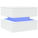 vidaXL Măsuță de cafea cu lumini LED, alb, 50x50x40 cm vidaXL Măsuță de cafea cu lumini LED, alb, 50x50x40 cm