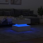 vidaXL Măsuță de cafea cu lumini LED, alb, 50x50x40 cm vidaXL Măsuță de cafea cu lumini LED, alb, 50x50x40 cm