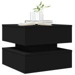 vidaXL Măsuță de cafea cu lumini LED, negru, 50x50x40 cm vidaXL Măsuță de cafea cu lumini LED, negru, 50x50x40 cm