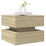 vidaXL Măsuță de cafea cu lumini LED, stejar sonoma, 50x50x40 cm vidaXL Măsuță de cafea cu lumini LED, stejar sonoma, 50x50x40 cm