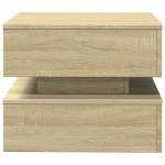 vidaXL Măsuță de cafea cu lumini LED, stejar sonoma, 50x50x40 cm vidaXL Măsuță de cafea cu lumini LED, stejar sonoma, 50x50x40 cm