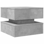 vidaXL Măsuță de cafea cu lumini LED, gri beton, 50x50x40 cm