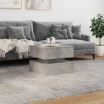 vidaXL Măsuță de cafea cu lumini LED, gri beton, 50x50x40 cm