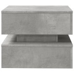vidaXL Măsuță de cafea cu lumini LED, gri beton, 50x50x40 cm