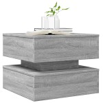 vidaXL Măsuță de cafea cu lumini LED, gri sonoma, 50x50x40 cm vidaXL Măsuță de cafea cu lumini LED, gri sonoma, 50x50x40 cm