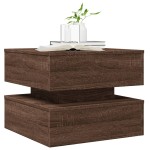 vidaXL Măsuță de cafea cu lumini LED, stejar maro, 50x50x40 cm