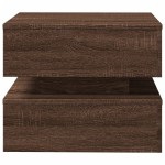 vidaXL Măsuță de cafea cu lumini LED, stejar maro, 50x50x40 cm