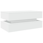 vidaXL Măsuță de cafea cu lumini LED, alb, 90x50x40 cm vidaXL Măsuță de cafea cu lumini LED, alb, 90x50x40 cm