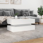 vidaXL Măsuță de cafea cu lumini LED, alb, 90x50x40 cm vidaXL Măsuță de cafea cu lumini LED, alb, 90x50x40 cm