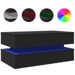 vidaXL Măsuță de cafea cu lumini LED, negru, 90x50x40 cm vidaXL Măsuță de cafea cu lumini LED, negru, 90x50x40 cm