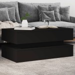 vidaXL Măsuță de cafea cu lumini LED, negru, 90x50x40 cm vidaXL Măsuță de cafea cu lumini LED, negru, 90x50x40 cm
