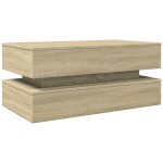 vidaXL Măsuță de cafea cu lumini LED, stejar sonoma, 90x50x40 cm