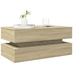 vidaXL Măsuță de cafea cu lumini LED, stejar sonoma, 90x50x40 cm
