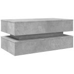 vidaXL Măsuță de cafea cu lumini LED, gri beton, 90x50x40 cm