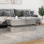 vidaXL Măsuță de cafea cu lumini LED, gri beton, 90x50x40 cm