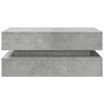vidaXL Măsuță de cafea cu lumini LED, gri beton, 90x50x40 cm