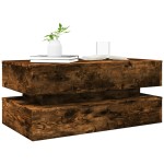 vidaXL Măsuță de cafea cu lumini LED, stejar afumat, 90x50x40 cm vidaXL Măsuță de cafea cu lumini LED, stejar afumat, 90x50x40 cm